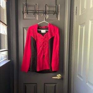 Red and Black Embroidered jacket